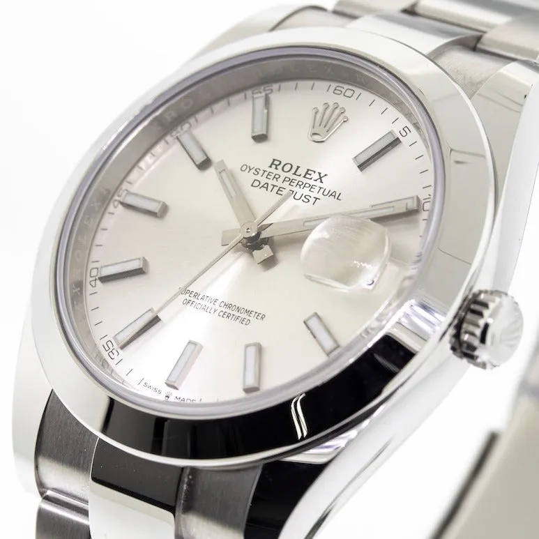 Rolex Datejust II 41mm Stainless Steel Silver Index Dial & Smooth Bezel 126300SIO