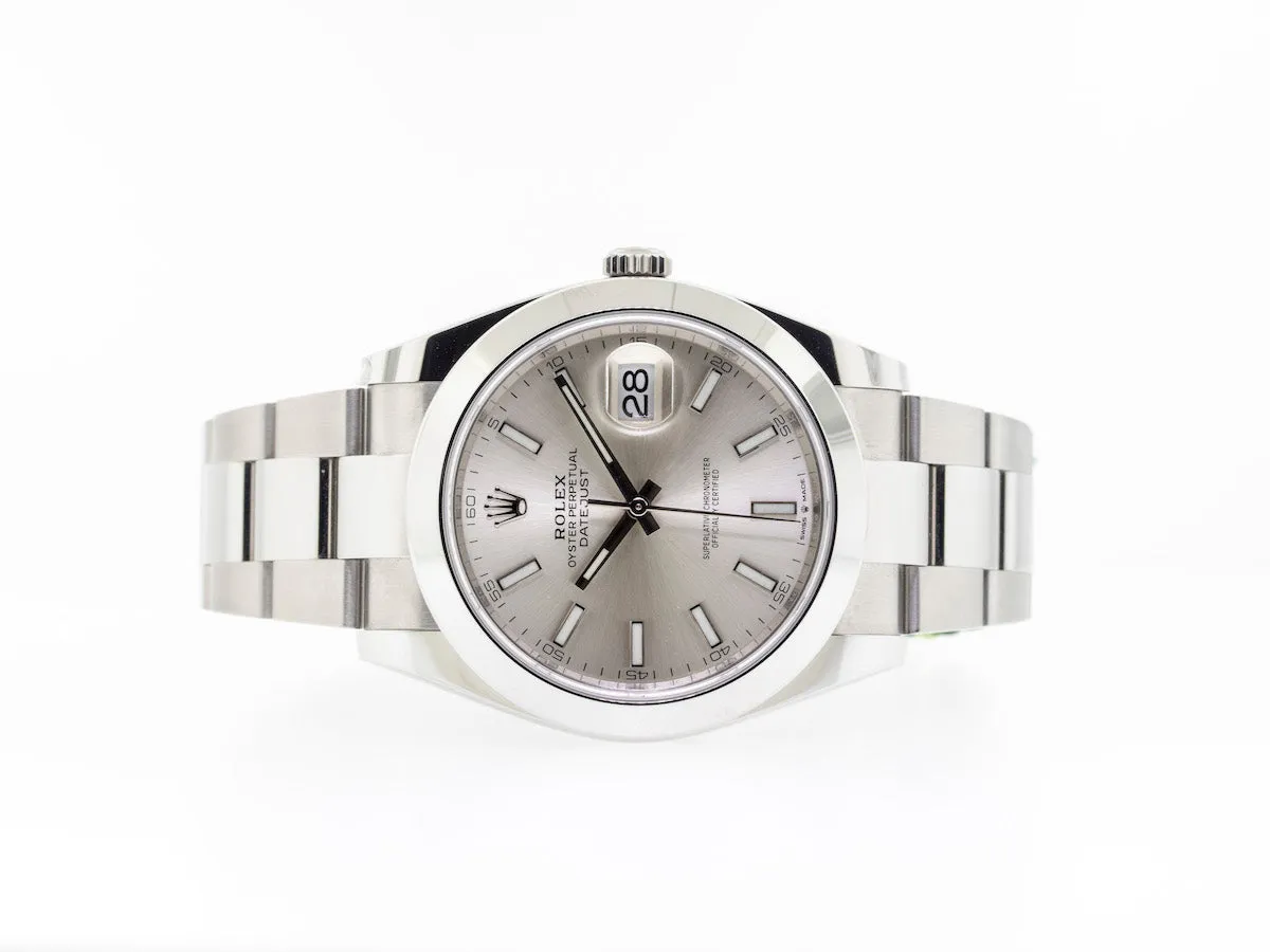 Rolex Datejust II 41mm Stainless Steel Silver Index Dial & Smooth Bezel 126300SIO