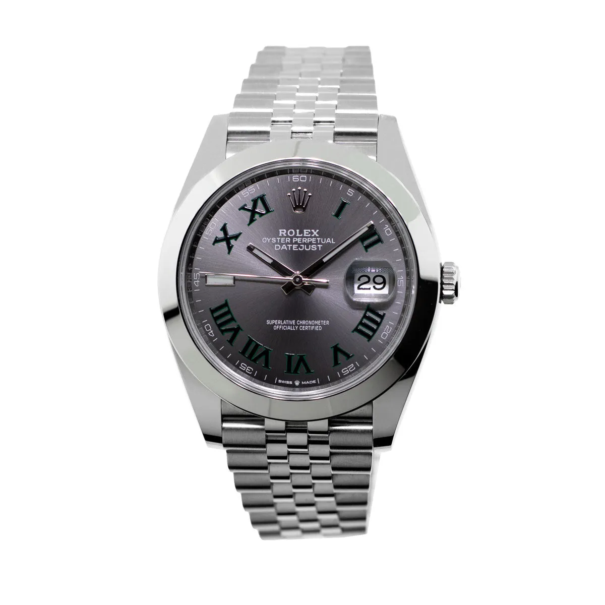 Rolex Datejust II 41mm Stainless Steel Wimbledon Dial & Smooth Bezel 126300