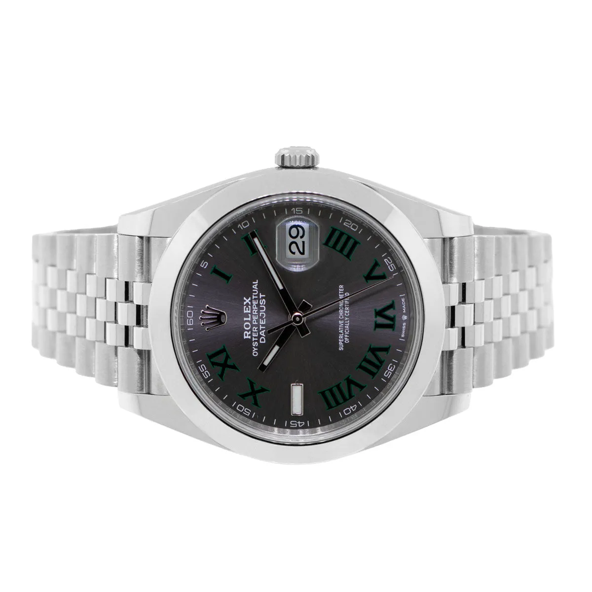 Rolex Datejust II 41mm Stainless Steel Wimbledon Dial & Smooth Bezel 126300