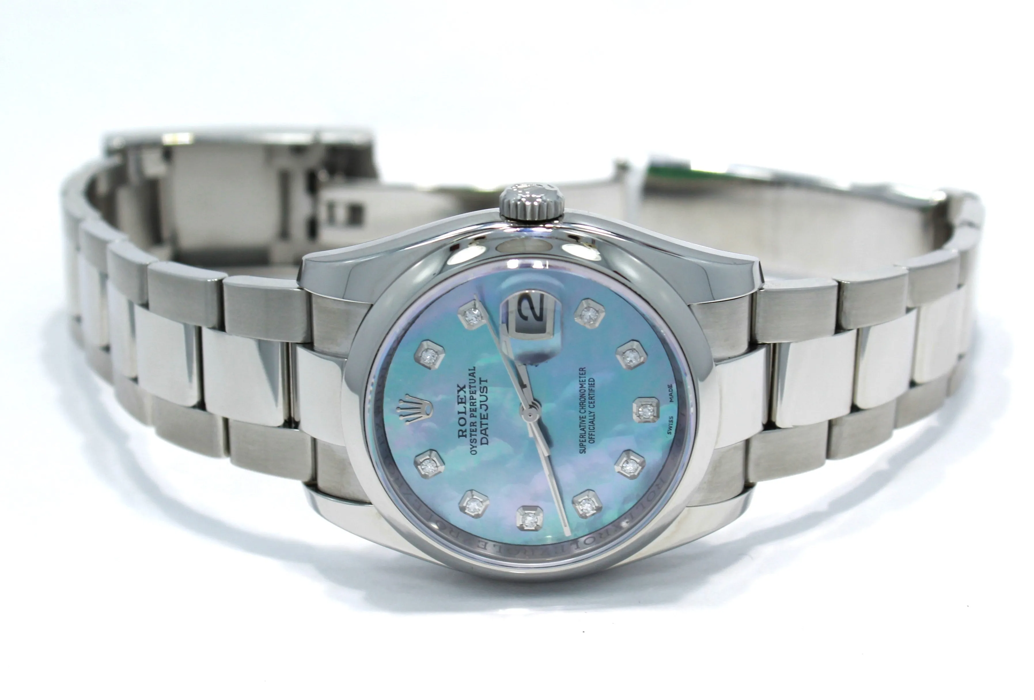 Rolex Datejust Oyster 116200 36mm Diamond Blue MOP Dial