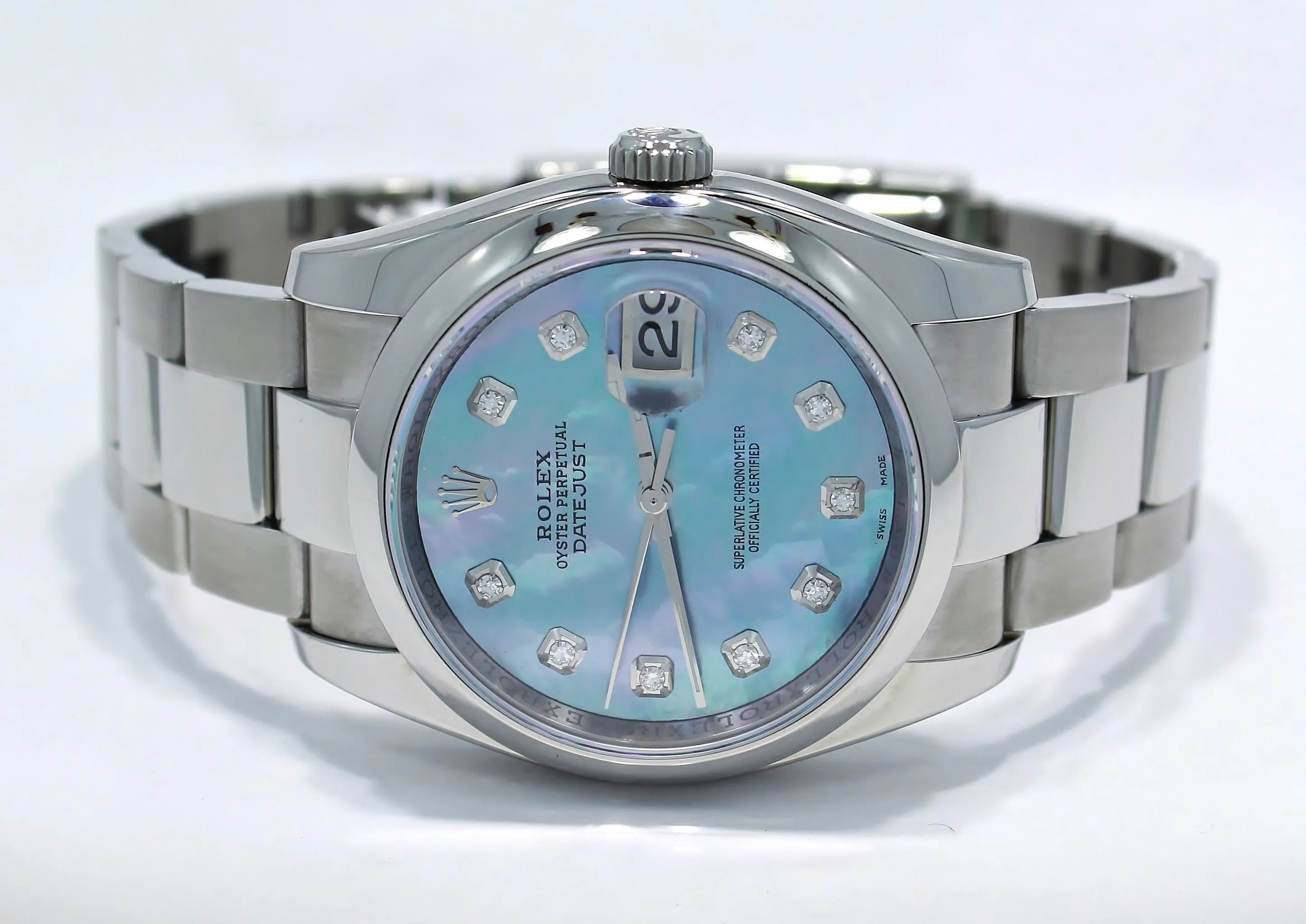 Rolex Datejust Oyster 116200 36mm Diamond Blue MOP Dial