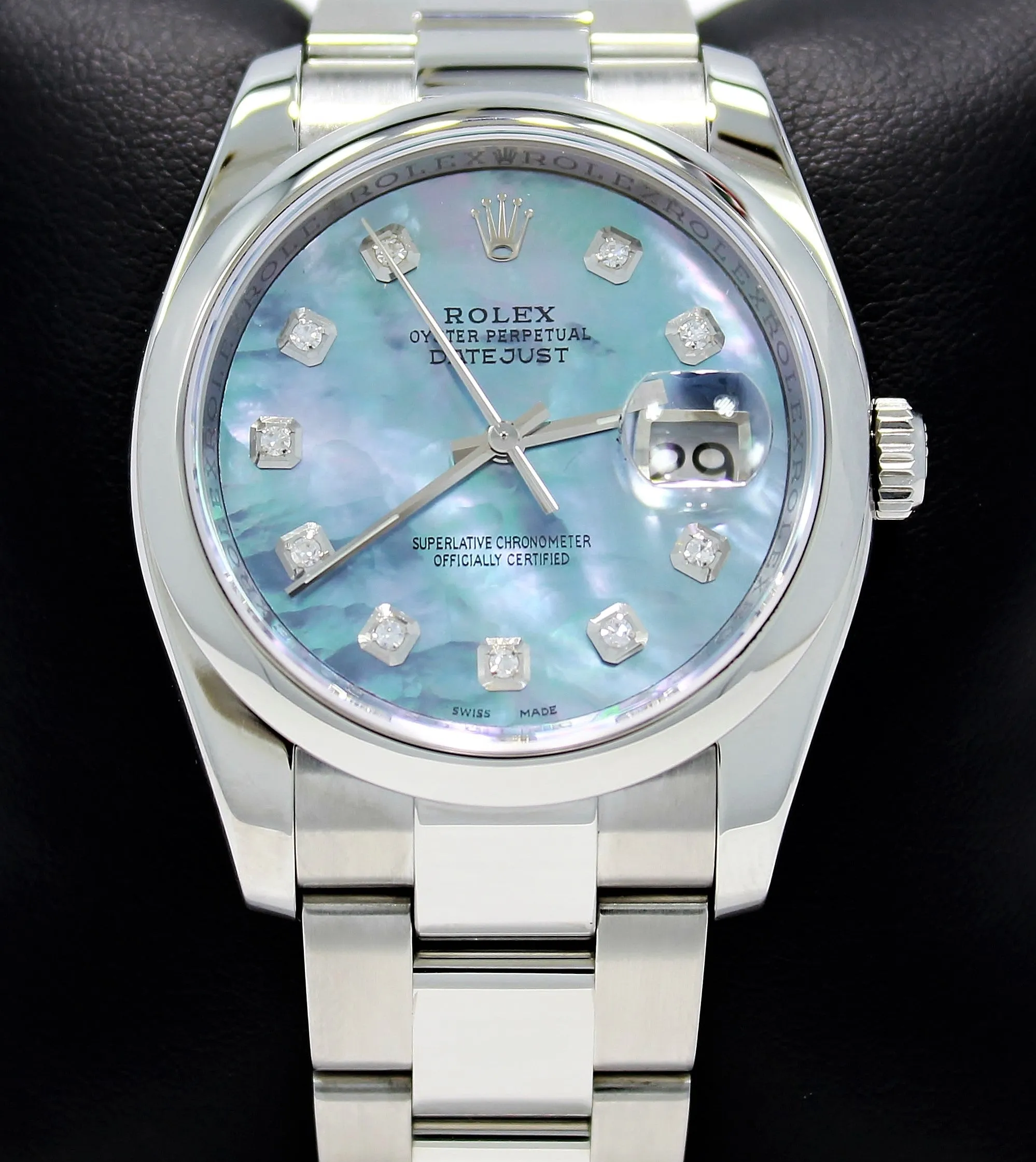 Rolex Datejust Oyster 116200 36mm Diamond Blue MOP Dial