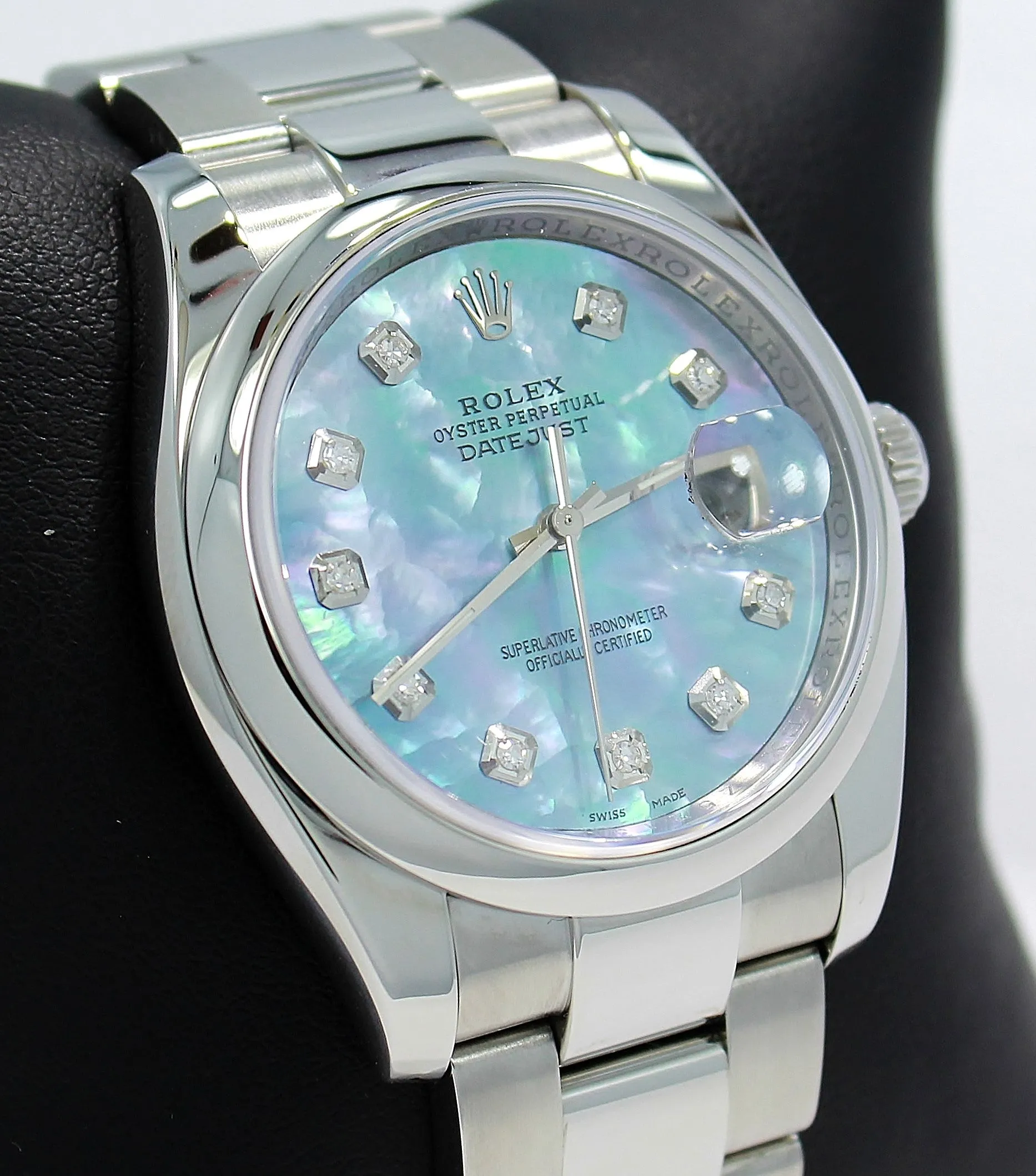Rolex Datejust Oyster 116200 36mm Diamond Blue MOP Dial