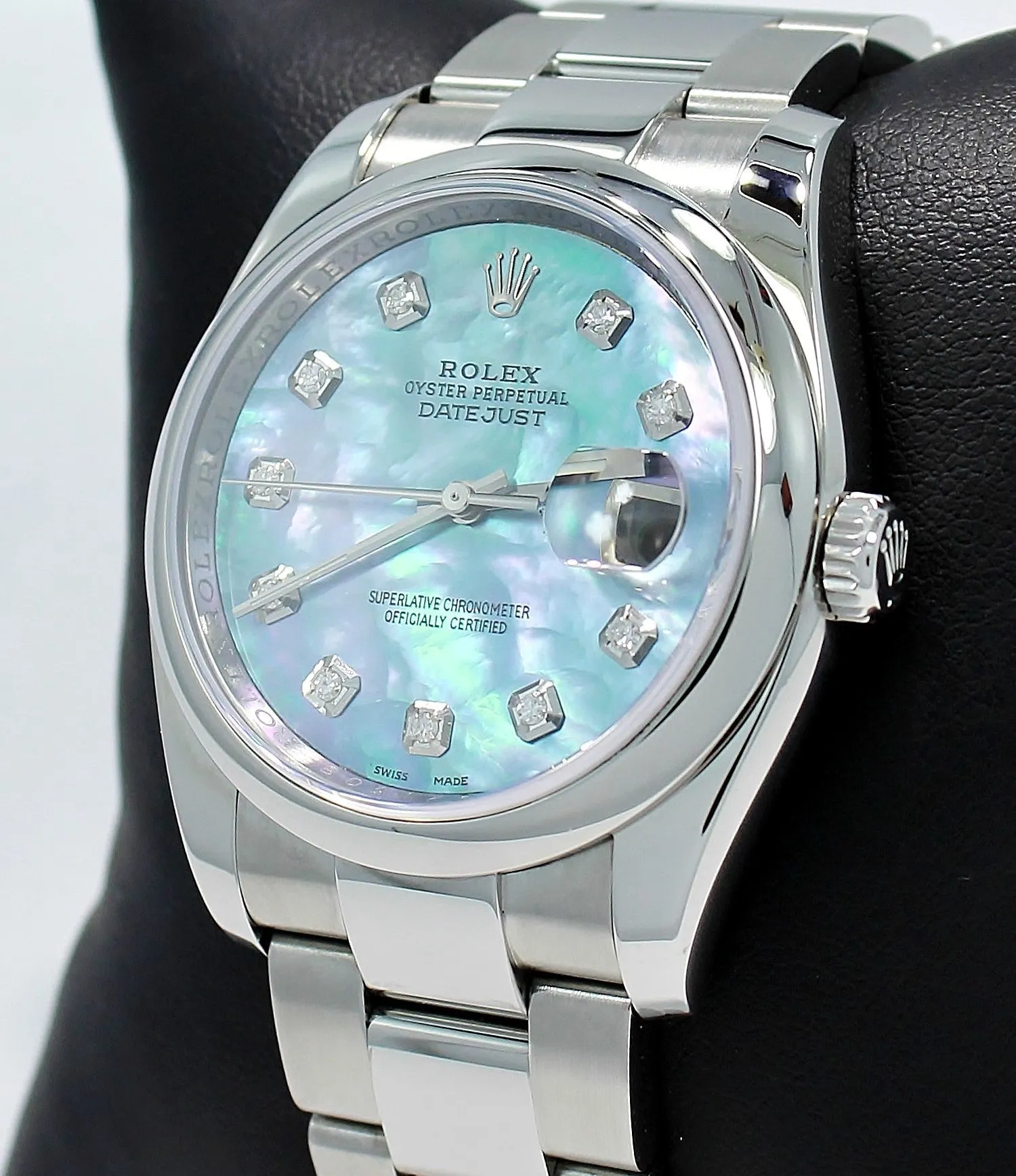 Rolex Datejust Oyster 116200 36mm Diamond Blue MOP Dial