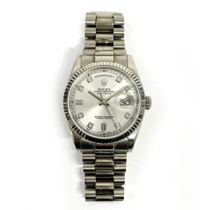 Rolex Day Date 118239A Silver Diamond Dial Jan 2003