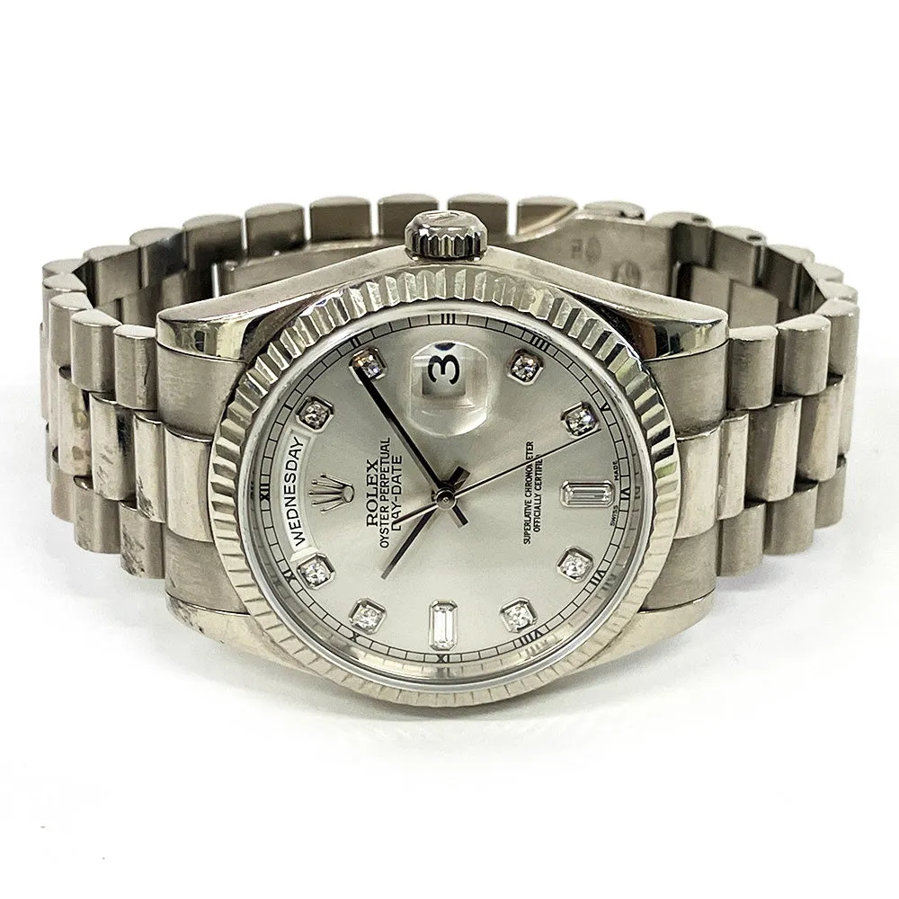 Rolex Day Date 118239A Silver Diamond Dial Jan 2003