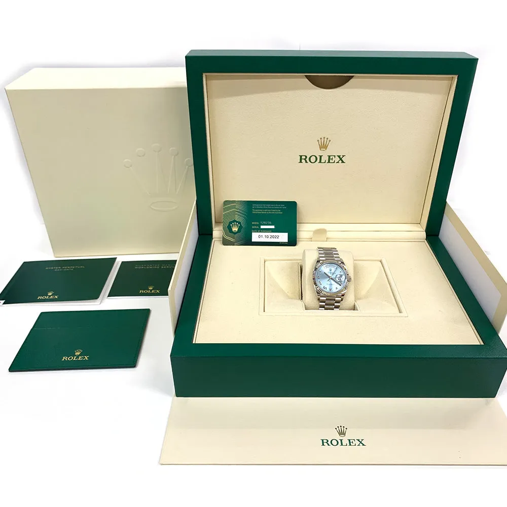 Rolex Day Date 128236 Ice Blue Roman Dial Oct 2022
