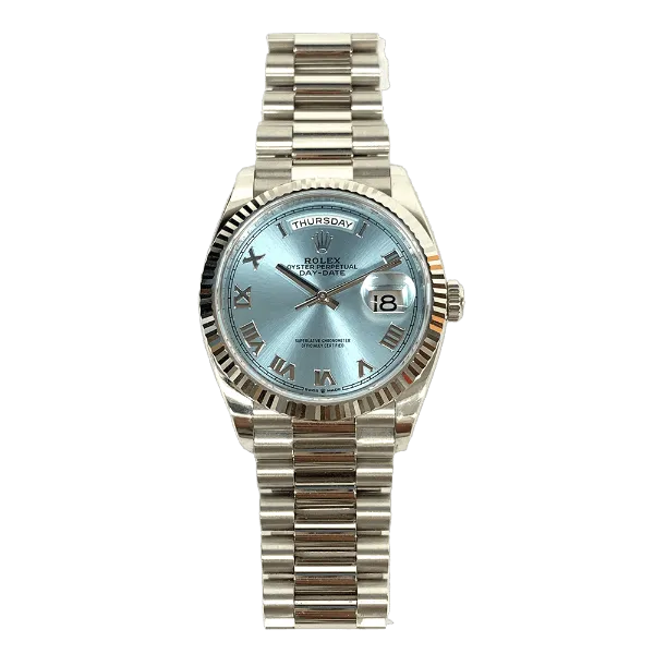 Rolex Day Date 128236 Ice Blue Roman Dial Oct 2022
