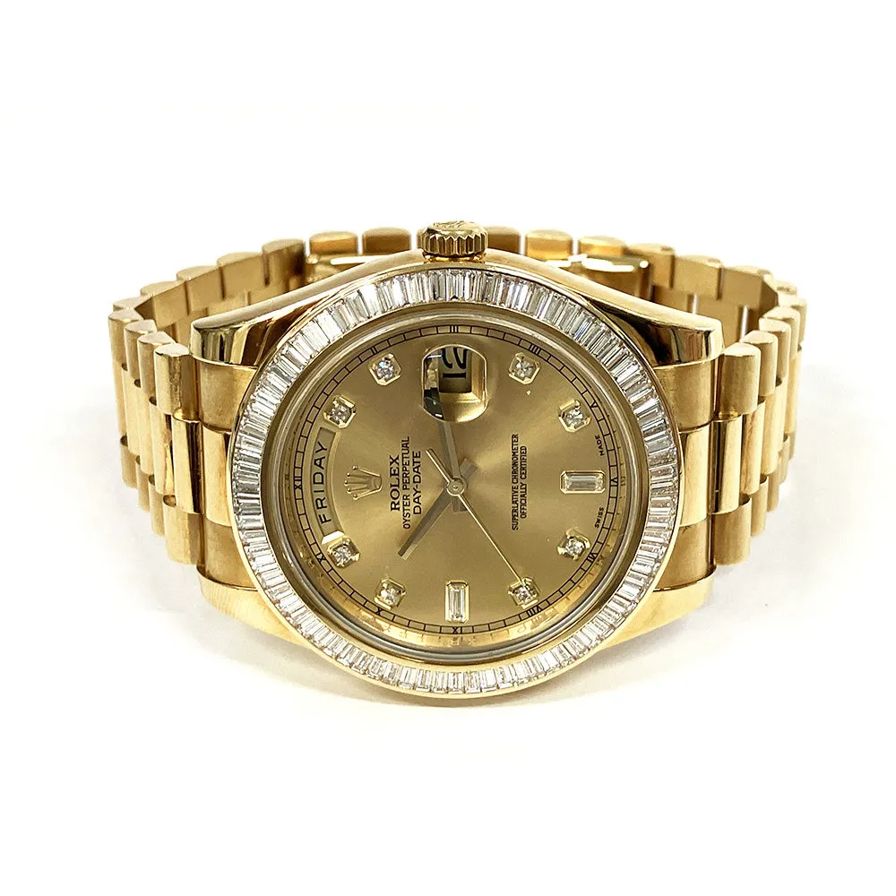 Rolex Day Date II 218398BR Champagne Diamond Dial Jul 2014