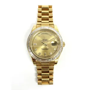 Rolex Day Date II 218398BR Champagne Diamond Dial Jul 2014