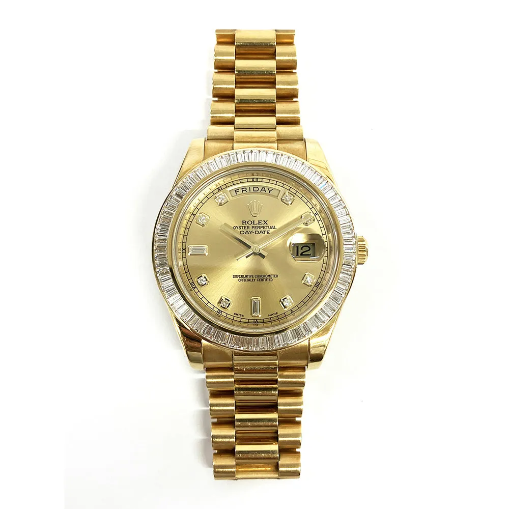 Rolex Day Date II 218398BR Champagne Diamond Dial Jul 2014