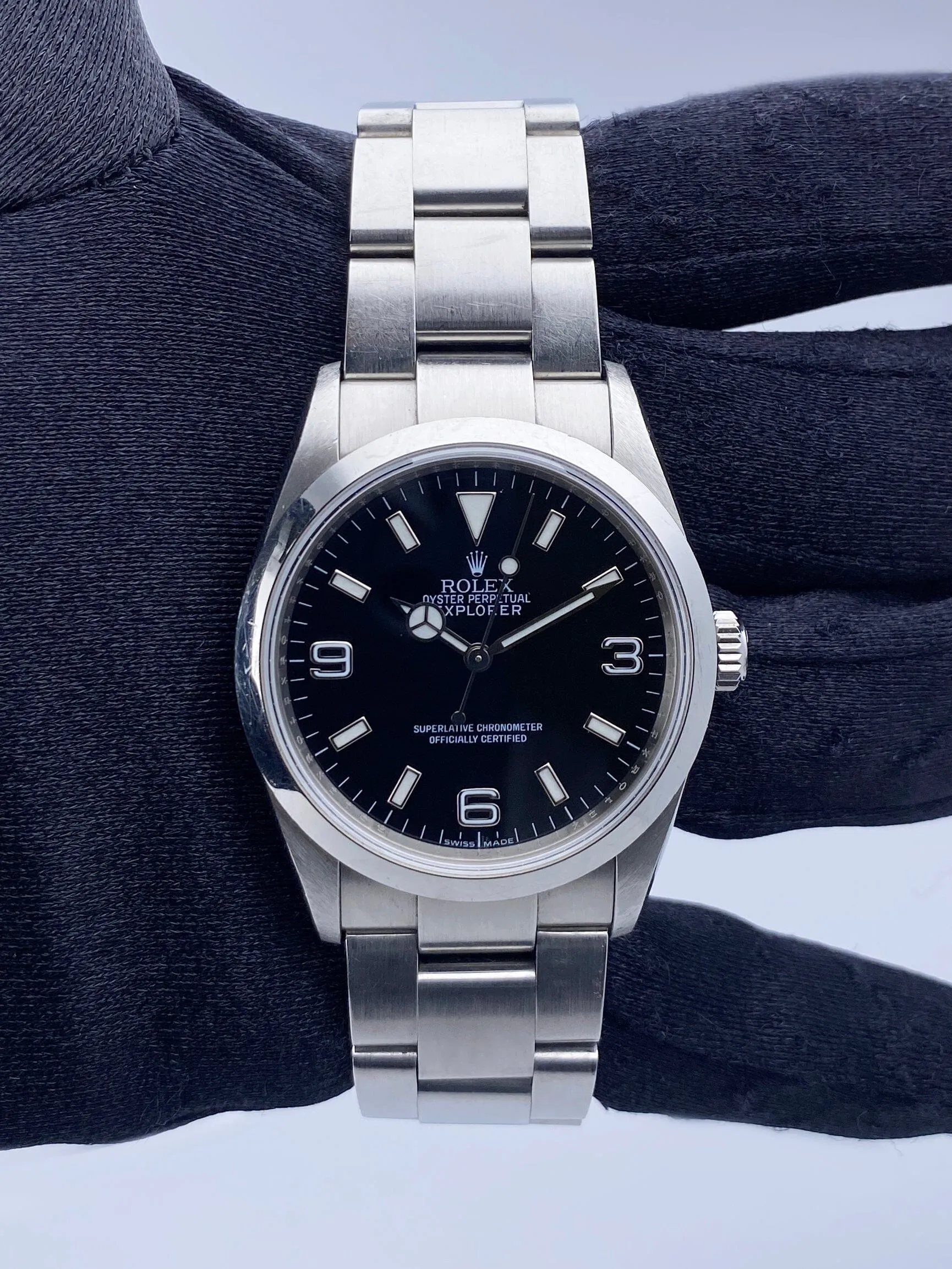 Rolex Explorer 114270 Engraved Men's Watch Box And Papers