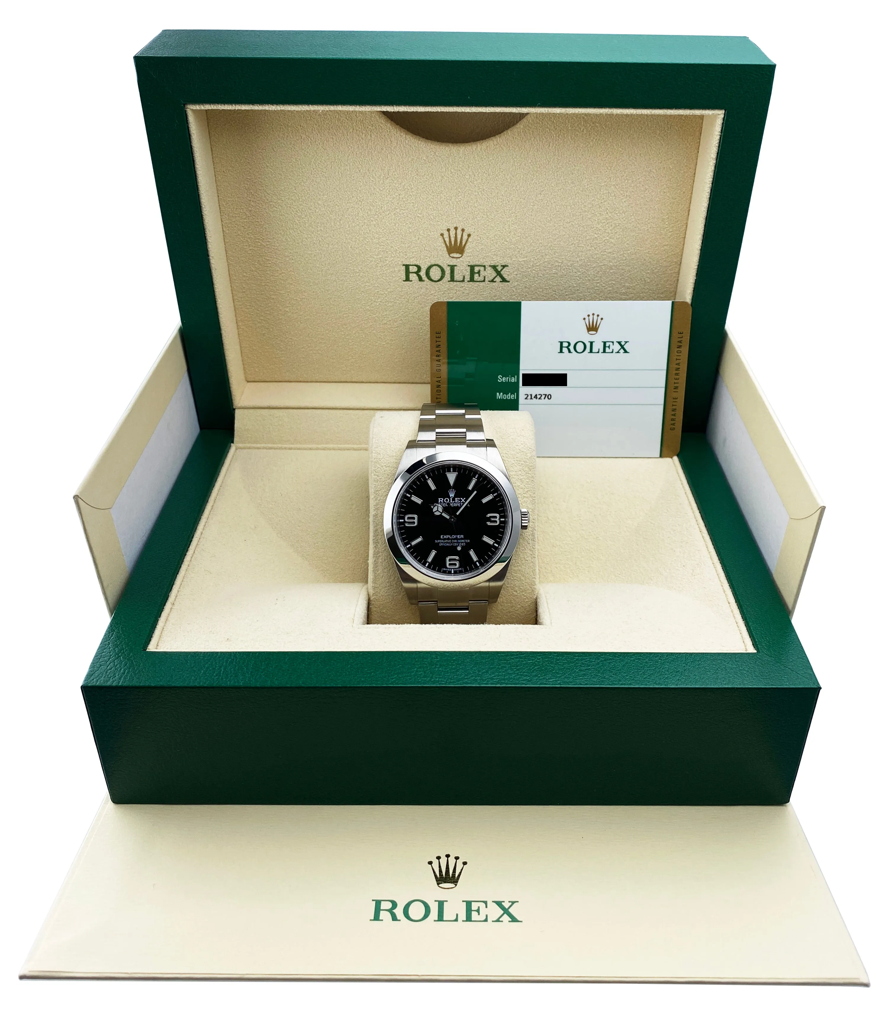 Rolex Explorer 214270 MKII Dial Mens Watch Box Papers