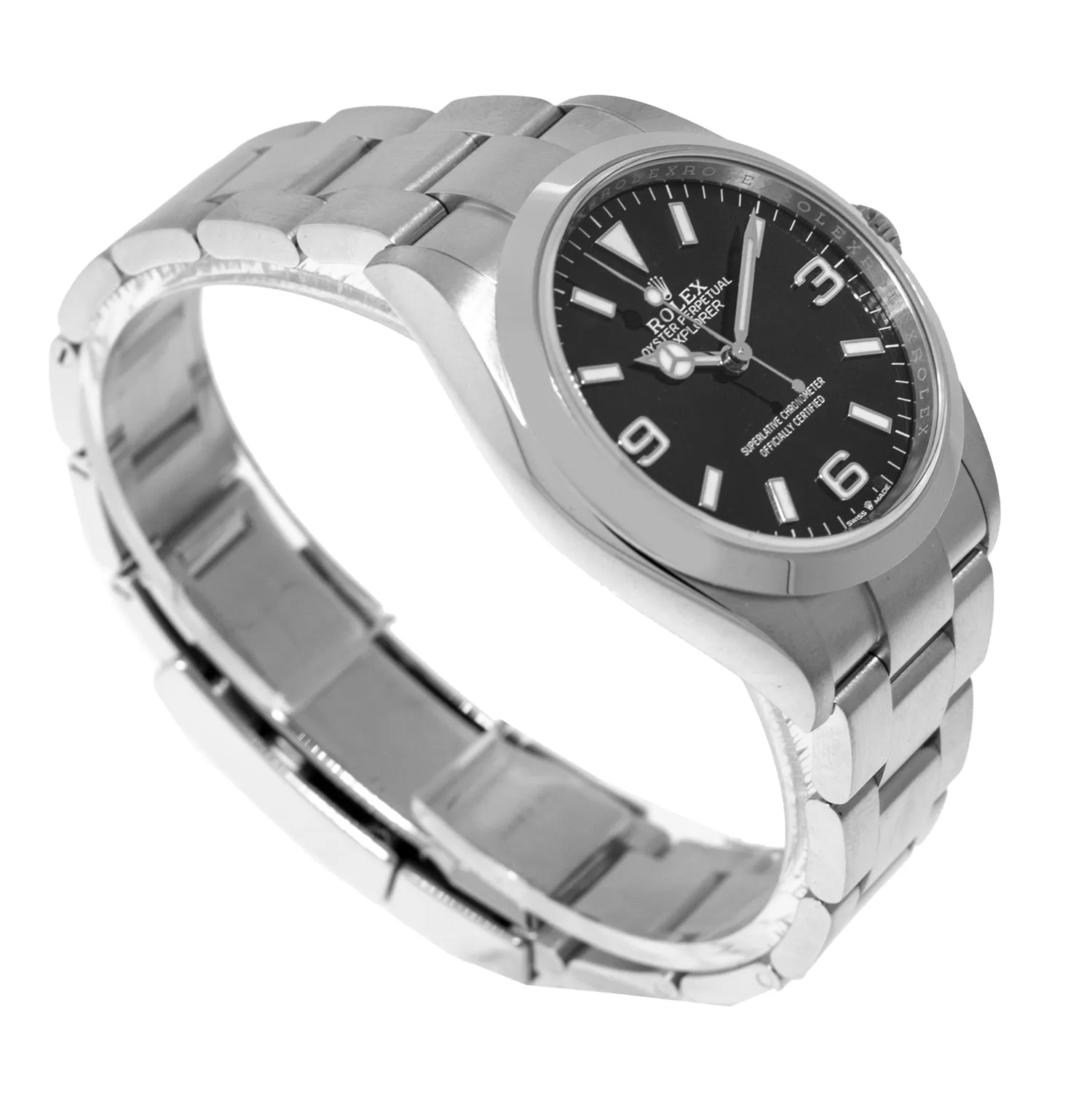 Rolex Explorer I 36mm Stainless Steel Black Dial & Smooth Bezel 124270