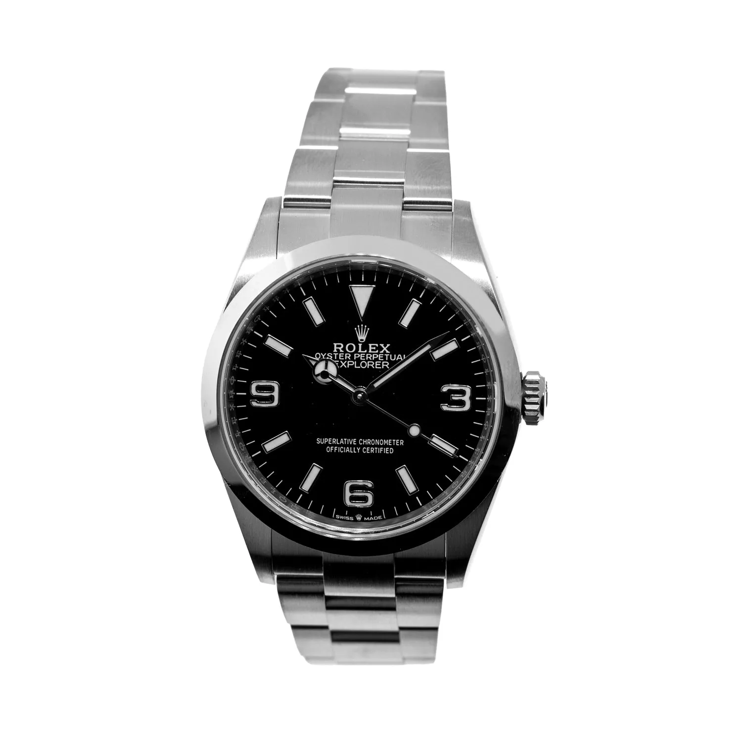 Rolex Explorer I 36mm Stainless Steel Black Dial & Smooth Bezel 124270