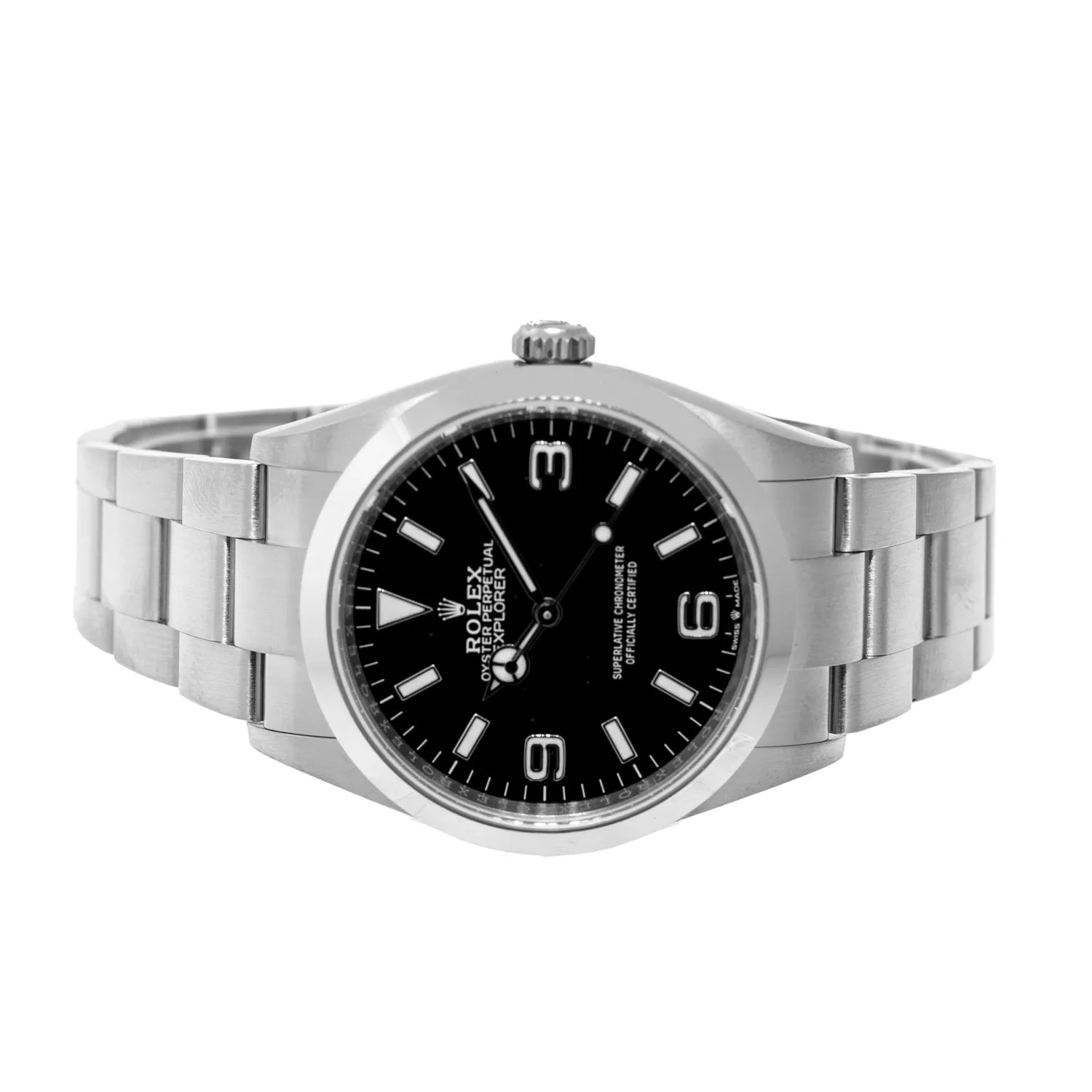 Rolex Explorer I 36mm Stainless Steel Black Dial & Smooth Bezel 124270