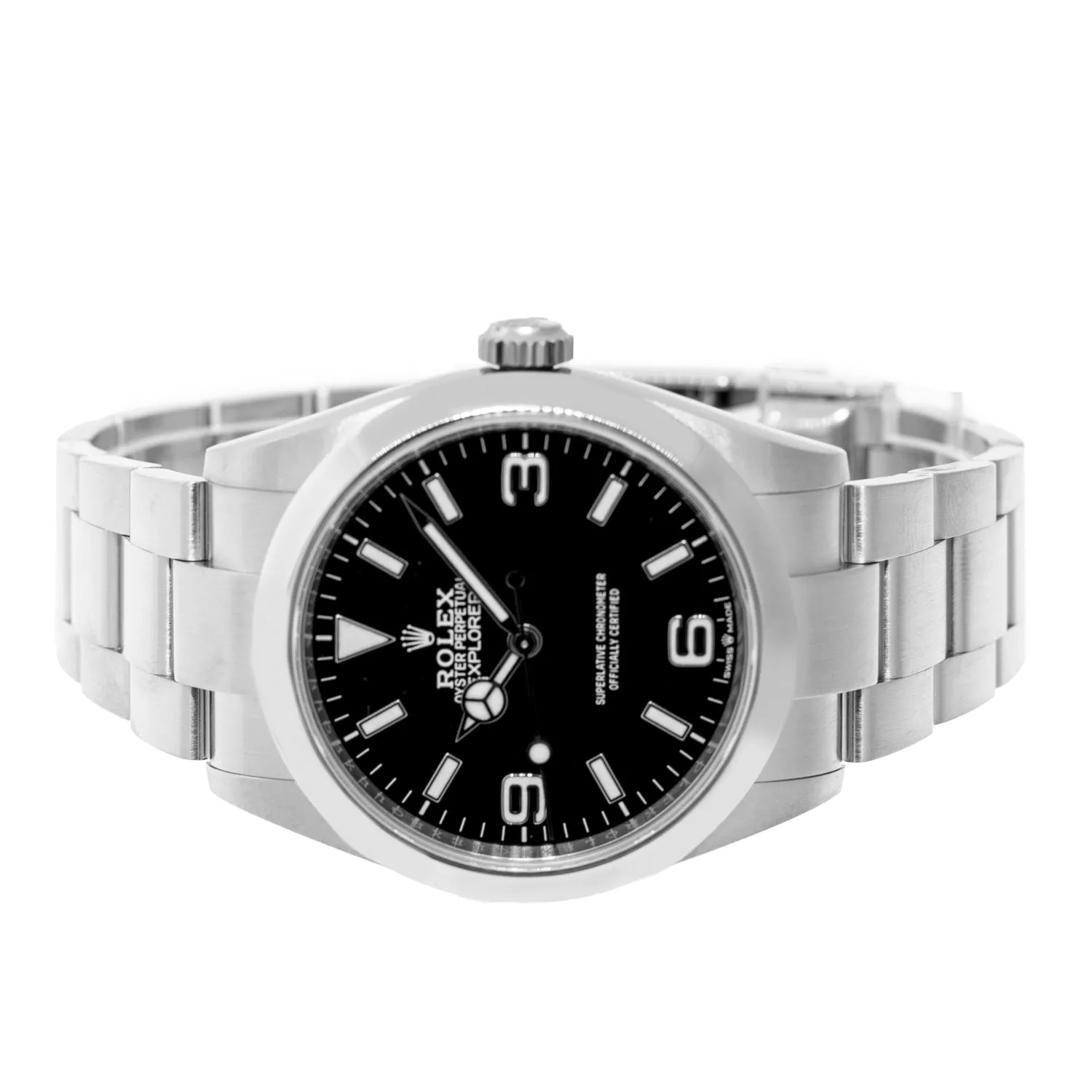 Rolex Explorer I 40mm Stainless Steel Black Dial & Smooth Bezel 224270