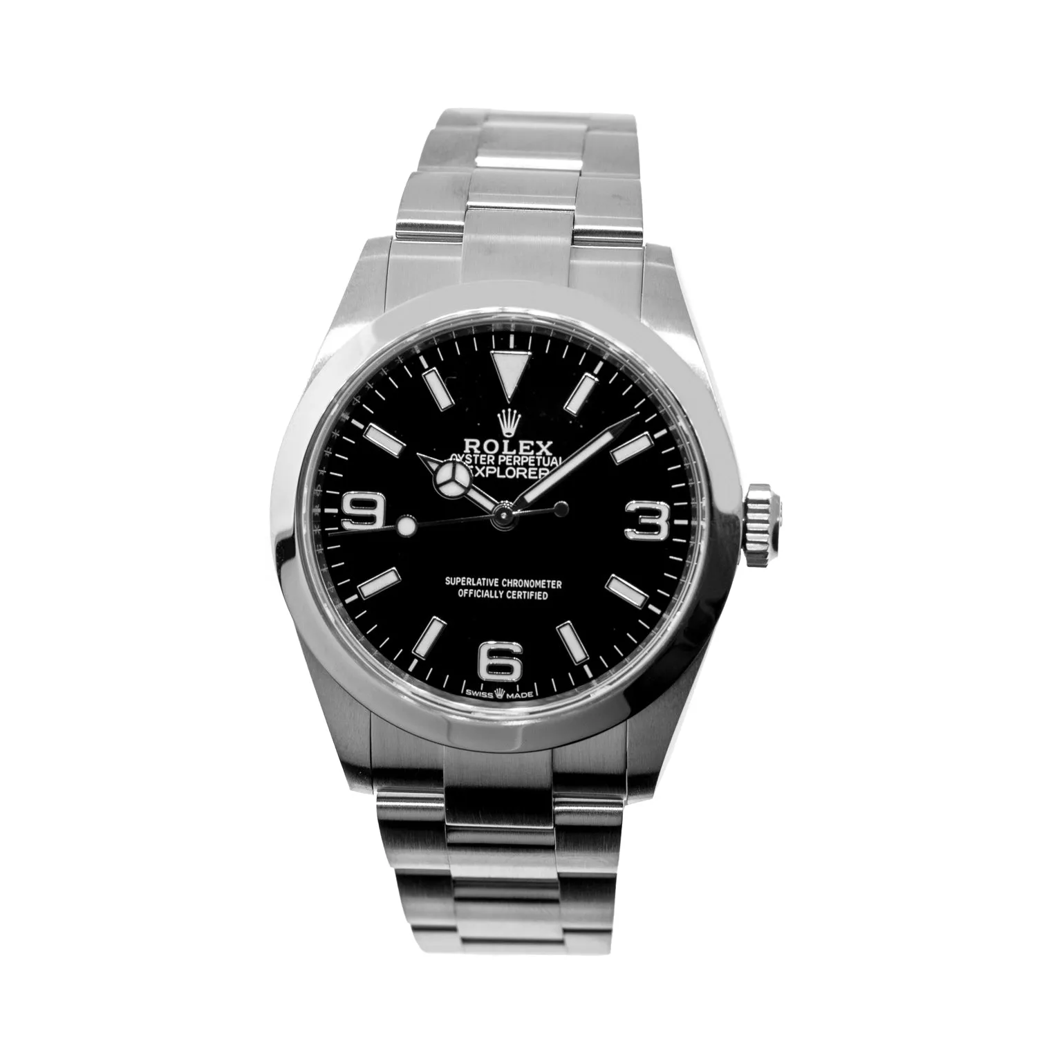 Rolex Explorer I 40mm Stainless Steel Black Dial & Smooth Bezel 224270