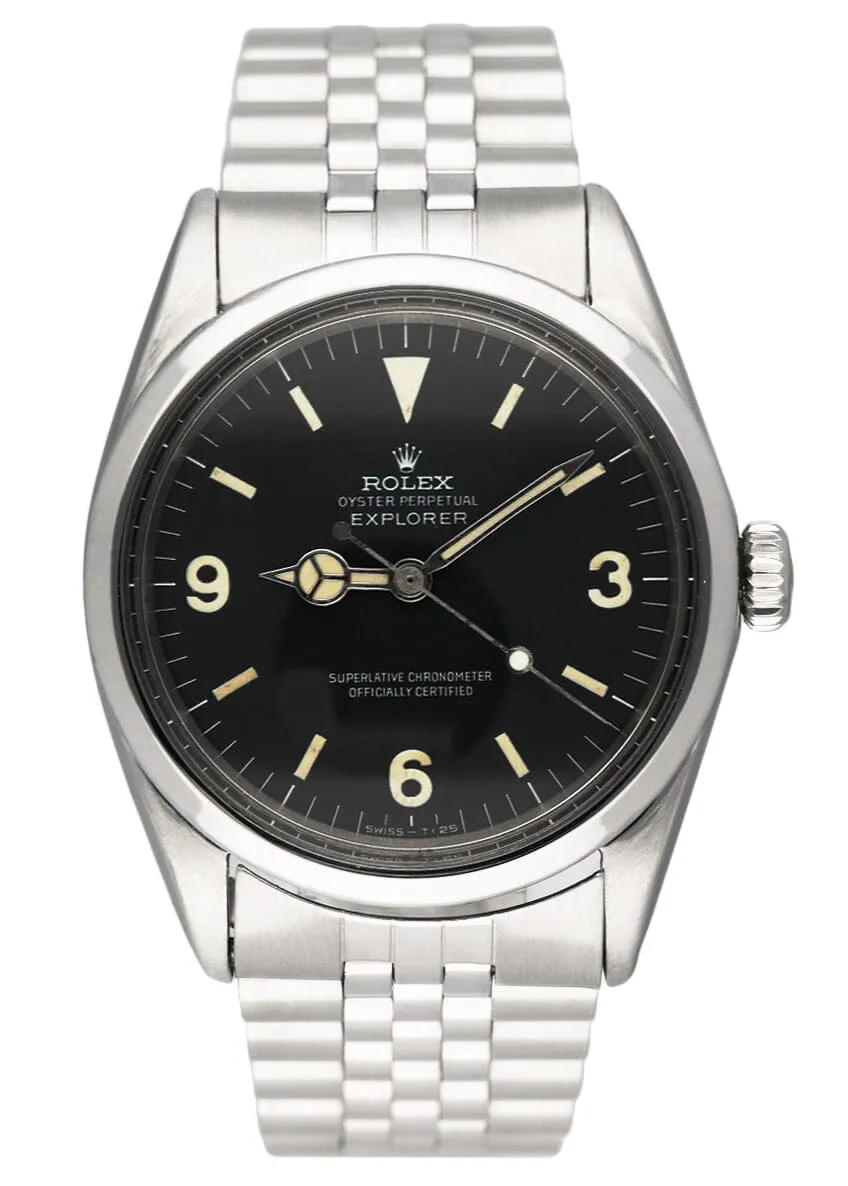 Rolex Explorer Vintage 1016 Black Dial Stainless Steel Mens Watch