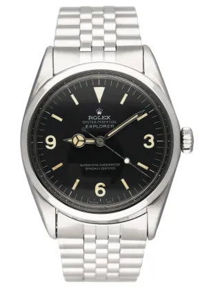 Rolex Explorer Vintage 1016 Black Dial Stainless Steel Mens Watch