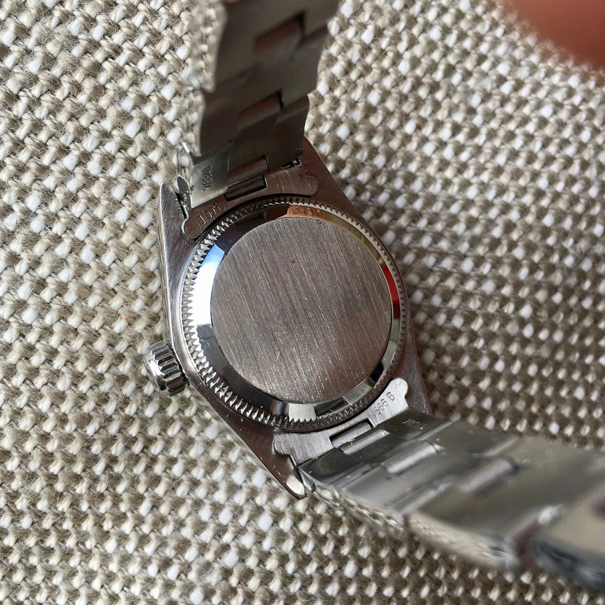 Rolex Ladies Oyster Perpetual 67180 Blue Stick Stainless Steel Wristwatch