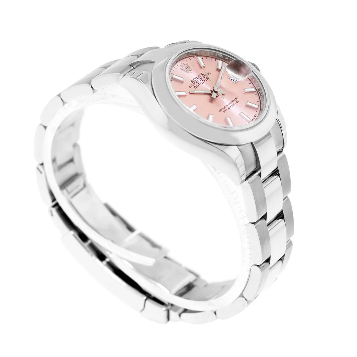 Rolex Lady-Datejust 28mm Stainless Steel Pink Index Dial & Smooth Bezel 279160