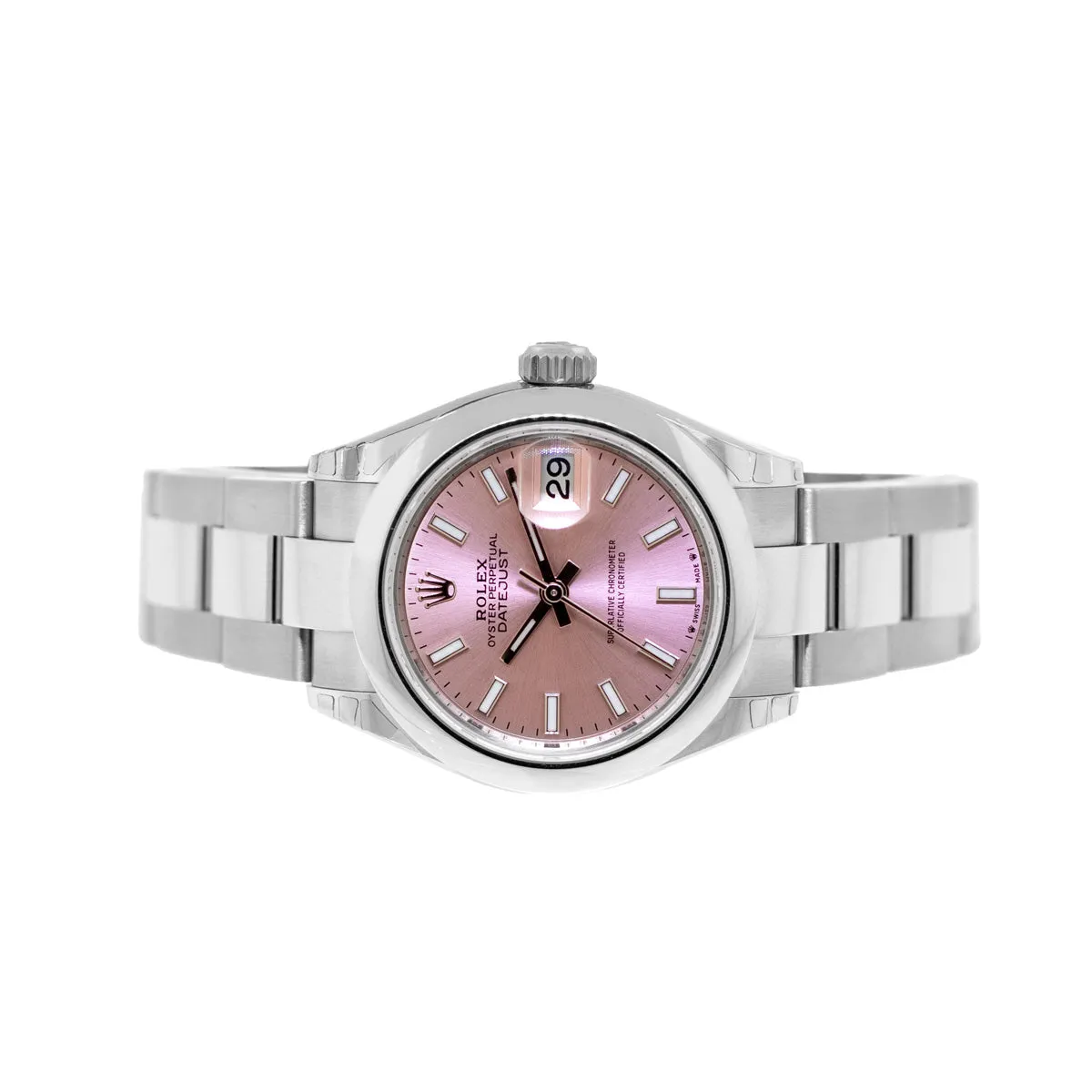 Rolex Lady-Datejust 28mm Stainless Steel Pink Index Dial & Smooth Bezel 279160