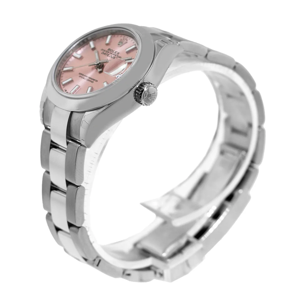 Rolex Lady-Datejust 28mm Stainless Steel Pink Index Dial & Smooth Bezel 279160