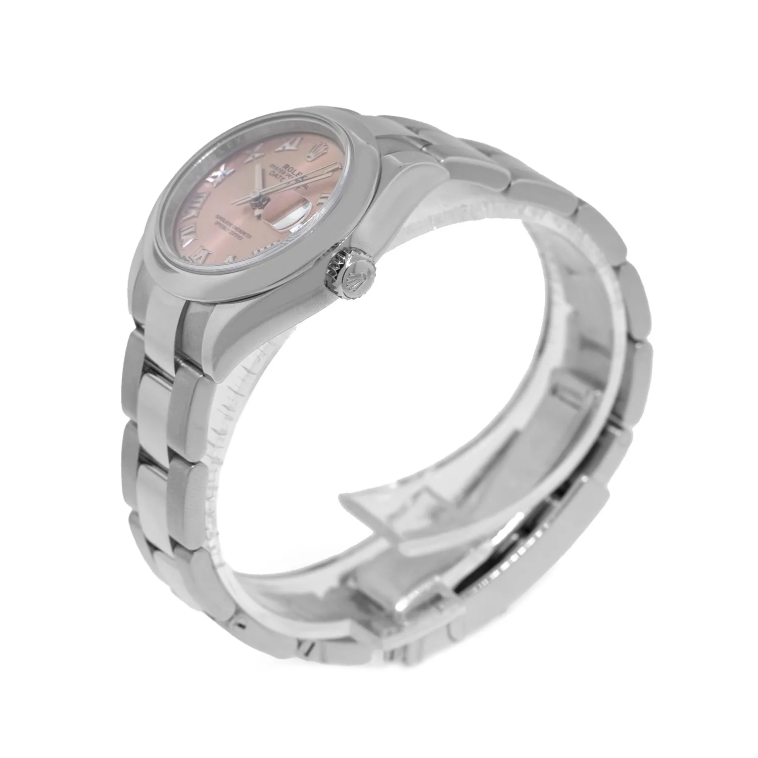 Rolex Lady-Datejust 28mm Stainless Steel Pink Roman Dial & Smooth Bezel 279160