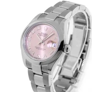 Rolex Lady-Datejust 28mm Stainless Steel Pink Roman Dial & Smooth Bezel 279160