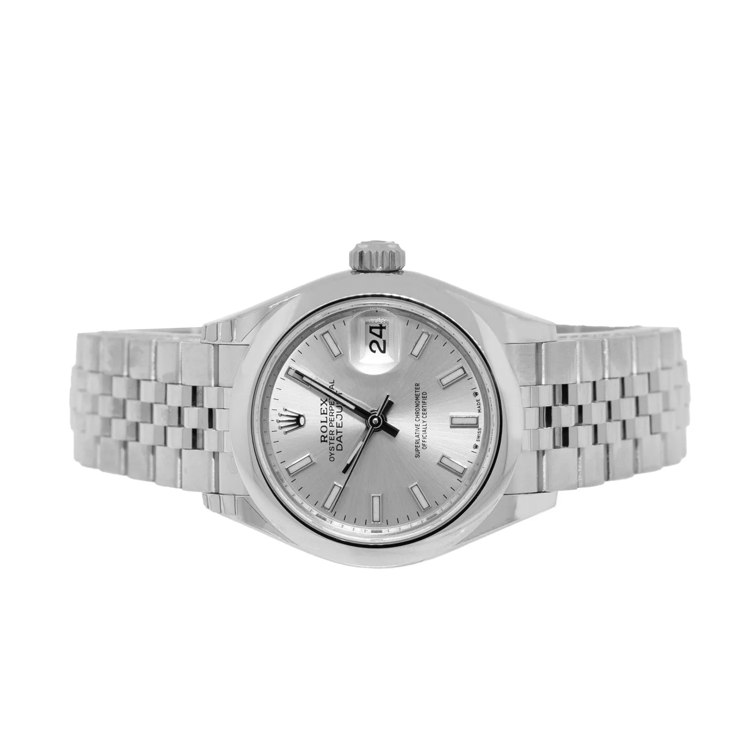 Rolex Lady-Datejust 28mm Stainless Steel Silver Index Dial & Smooth Bezel 279160