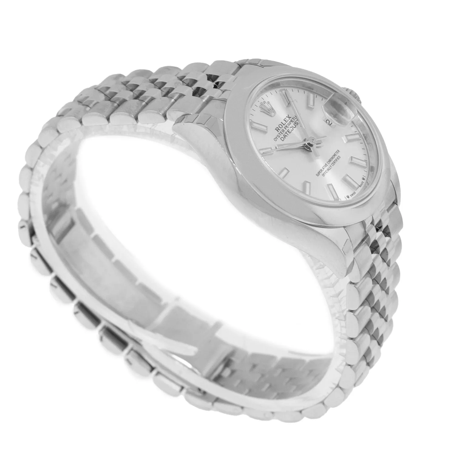 Rolex Lady-Datejust 28mm Stainless Steel Silver Index Dial & Smooth Bezel 279160
