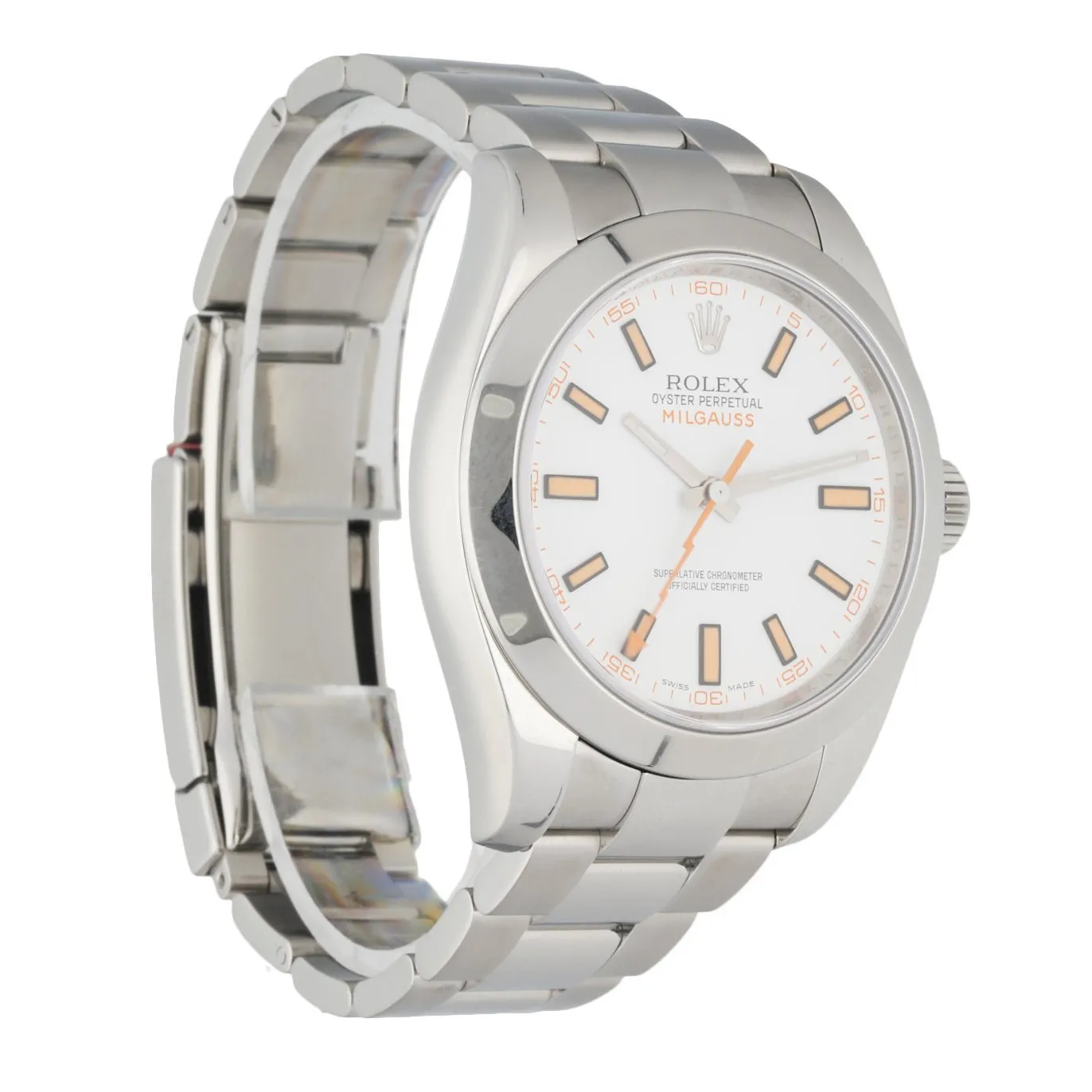 Rolex Milgauss 116400 White Dial Mens Watch Box Papers