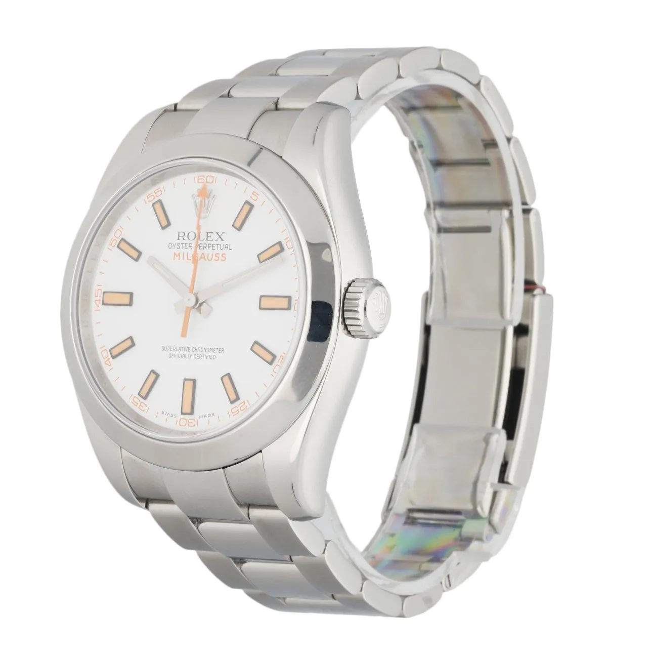 Rolex Milgauss 116400 White Dial Mens Watch Box Papers