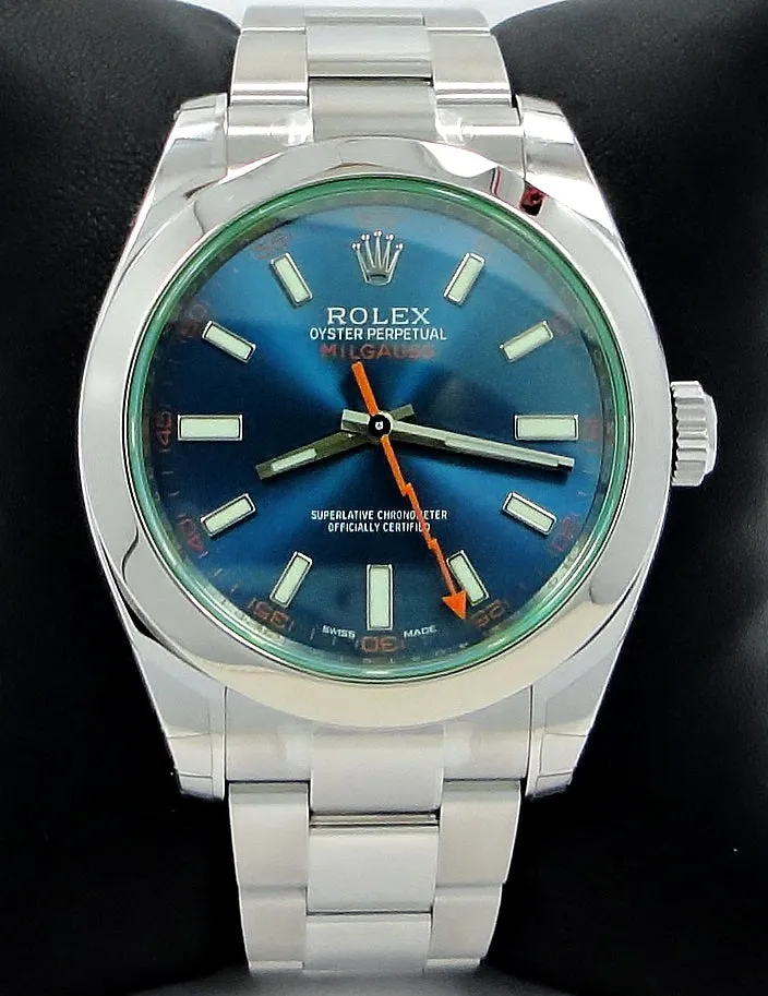 Rolex Oyster Milgauss 116400GV Blue Dial BLUSO PAPERS 2021 *UNWORN