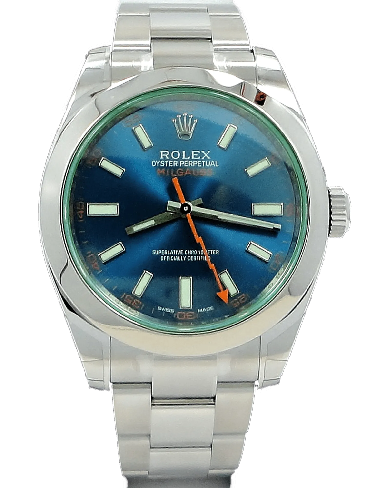 Rolex Oyster Milgauss 116400GV Blue Dial BLUSO PAPERS 2021 *UNWORN