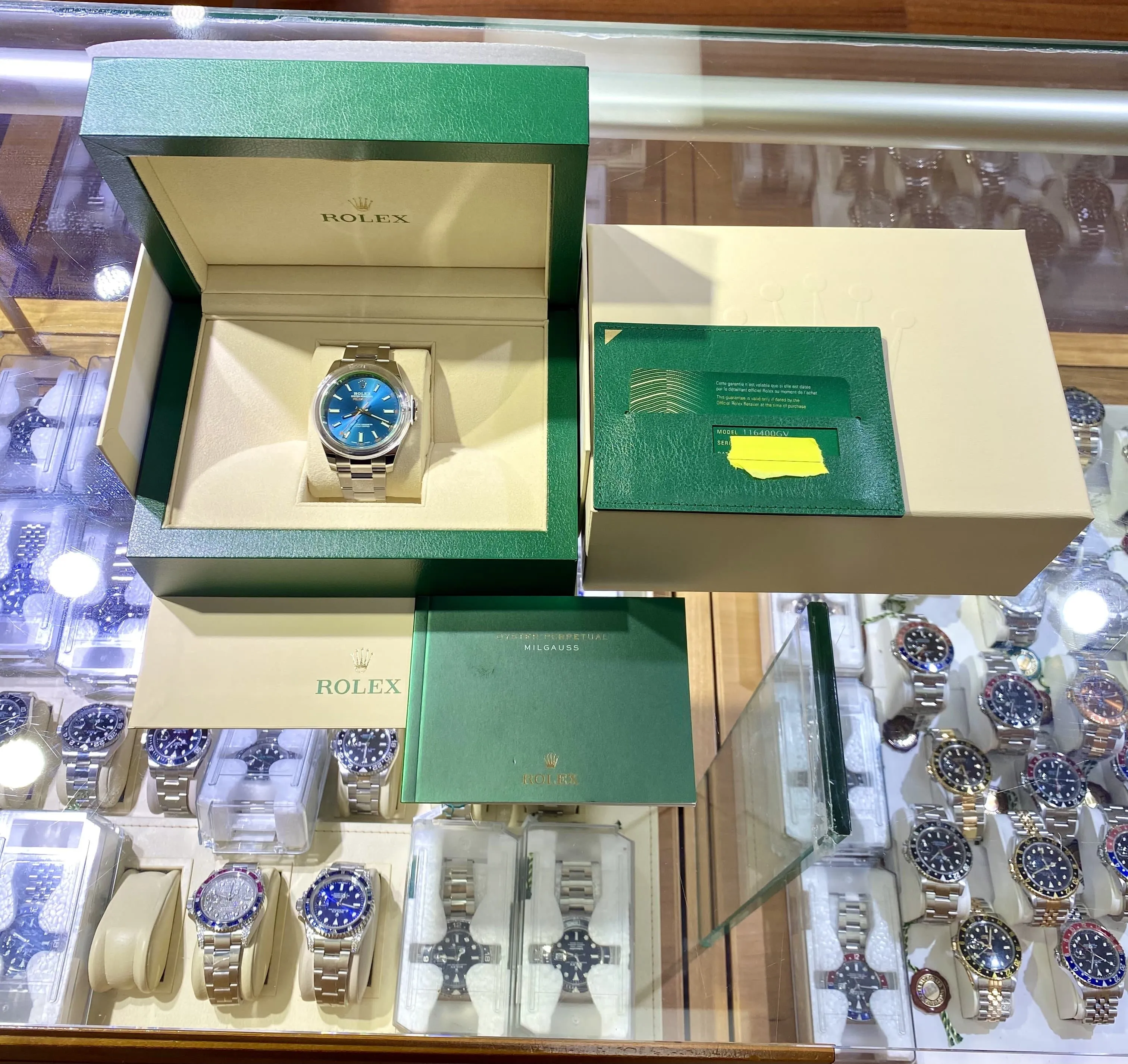 Rolex Oyster Milgauss 116400GV Blue Dial BLUSO PAPERS 2021 *UNWORN