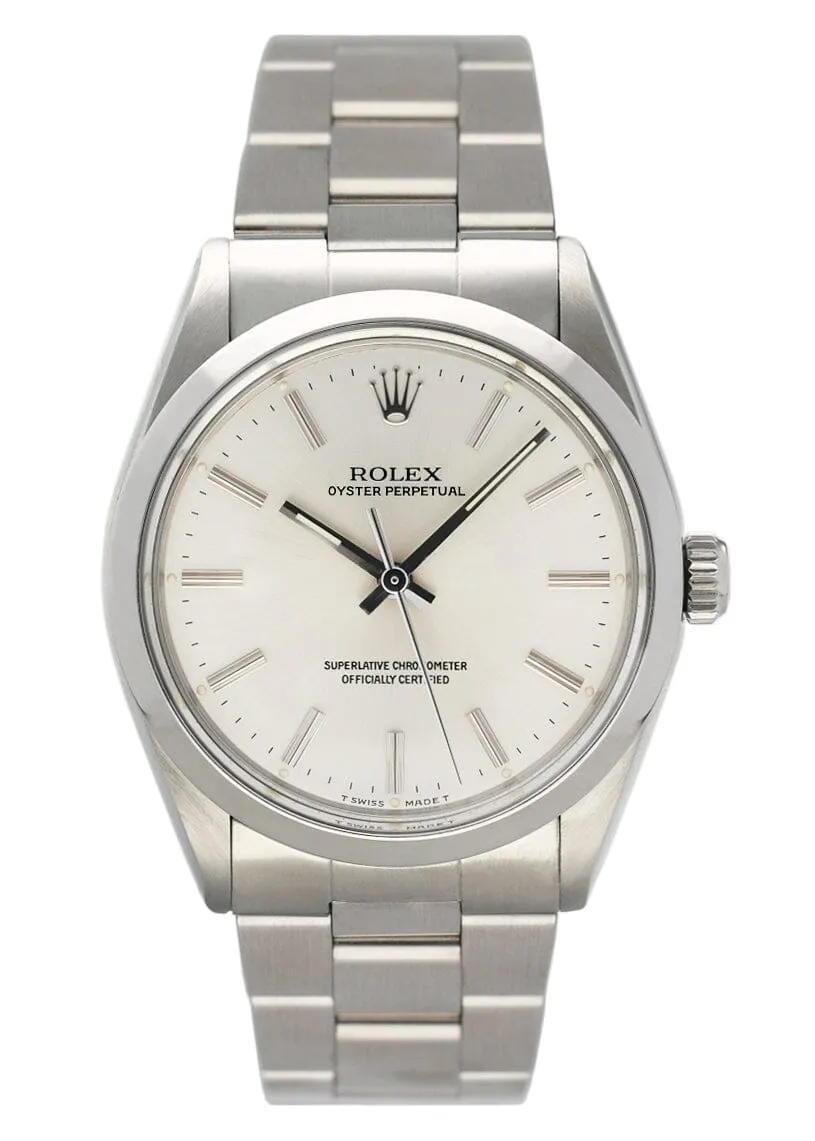 Rolex Oyster Perpetual 1002 Silver Dial Mens Watch