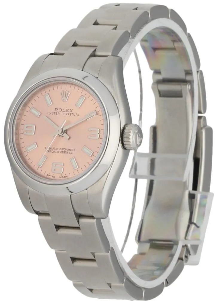 Rolex Oyster Perpetual 176200 steel Pink Dial W/Warranty Card
