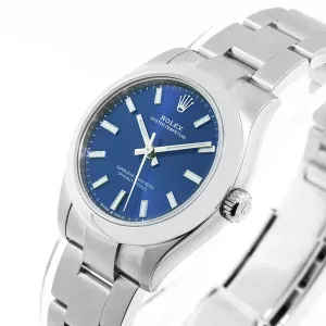 Rolex Oyster Perpetual 31mm Stainless Steel Blue Index Dial & Smooth Bezel 277200
