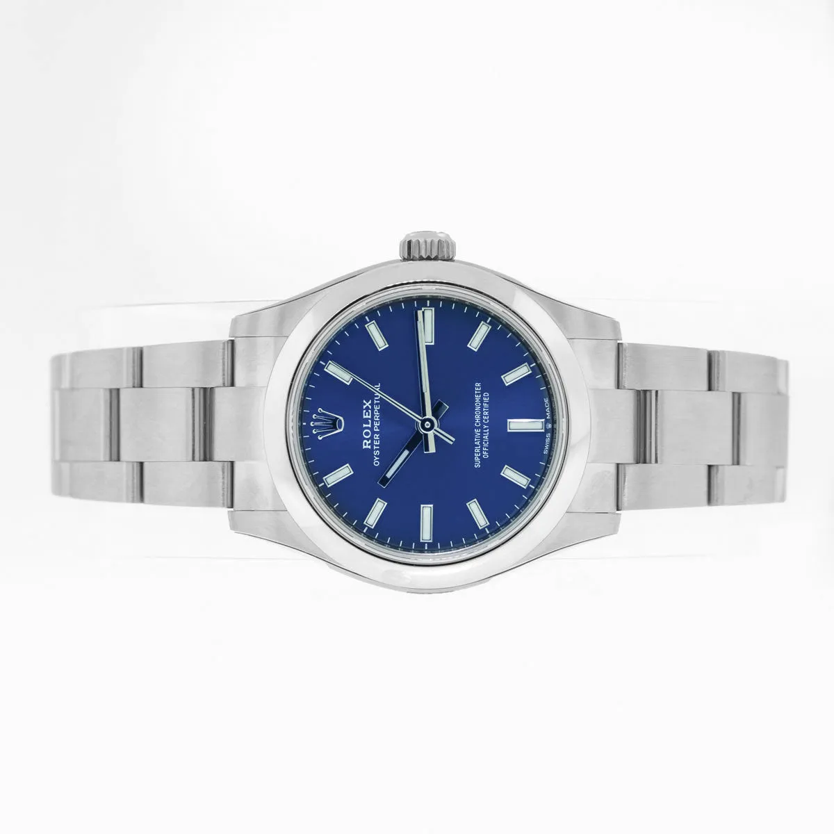 Rolex Oyster Perpetual 31mm Stainless Steel Blue Index Dial & Smooth Bezel 277200
