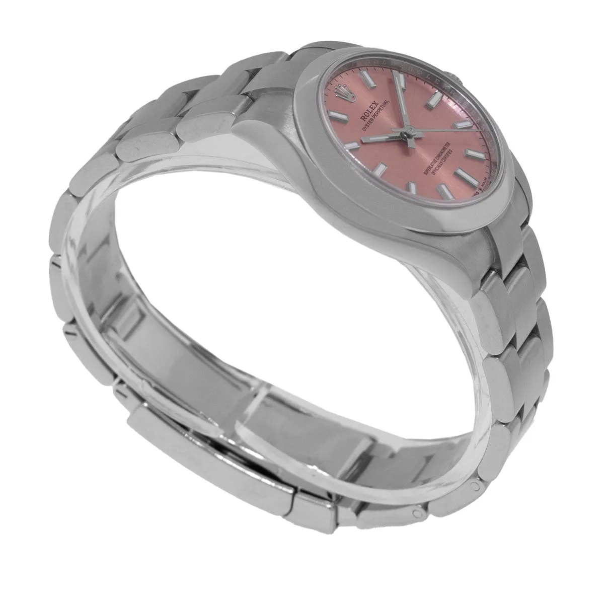 Rolex Oyster Perpetual 31mm Stainless Steel Pink Index Dial & Smooth Bezel 277200
