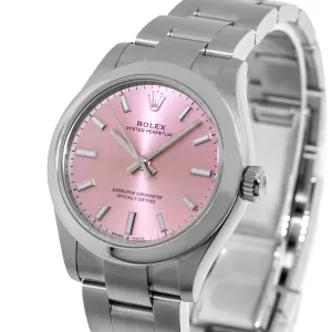 Rolex Oyster Perpetual 31mm Stainless Steel Pink Index Dial & Smooth Bezel 277200