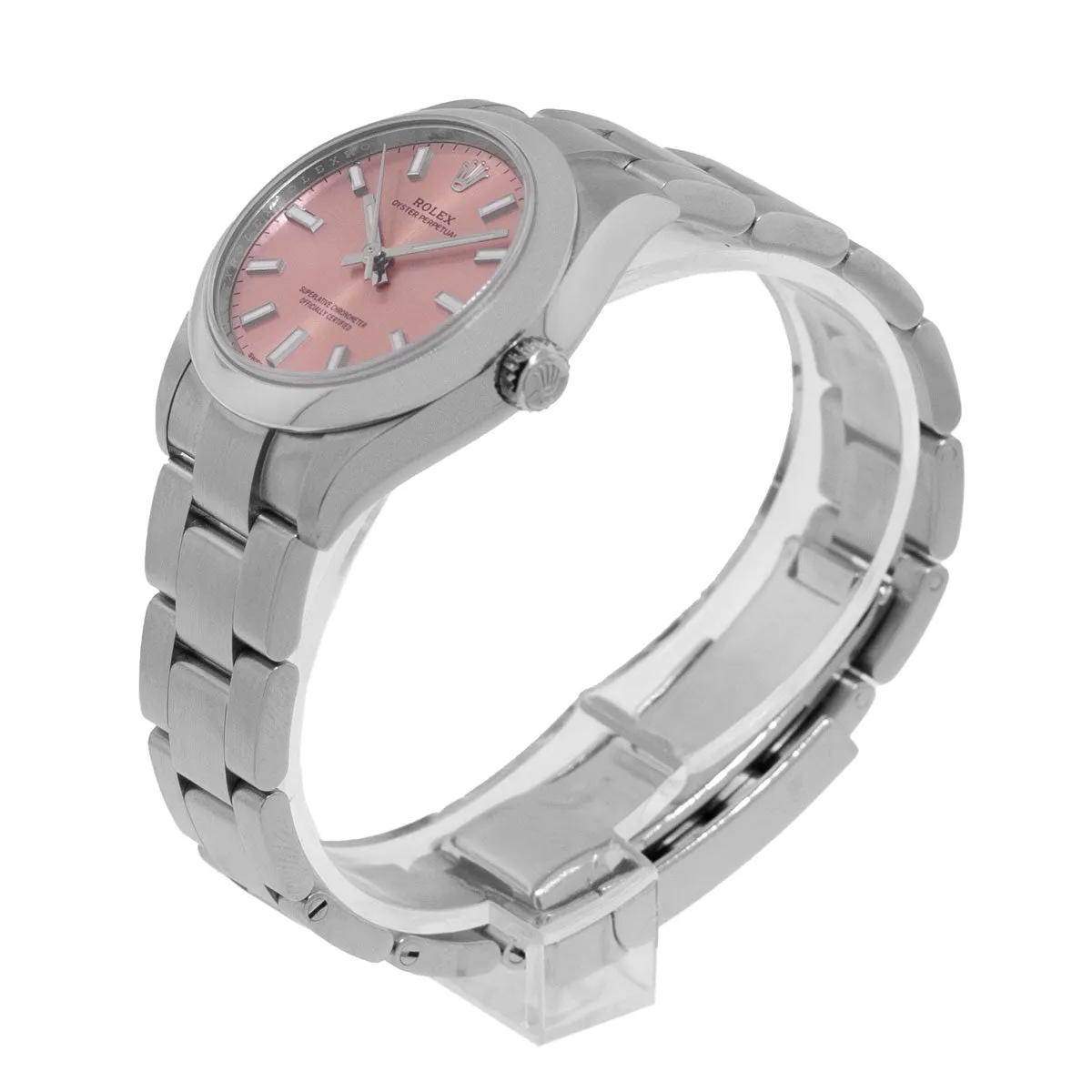 Rolex Oyster Perpetual 31mm Stainless Steel Pink Index Dial & Smooth Bezel 277200