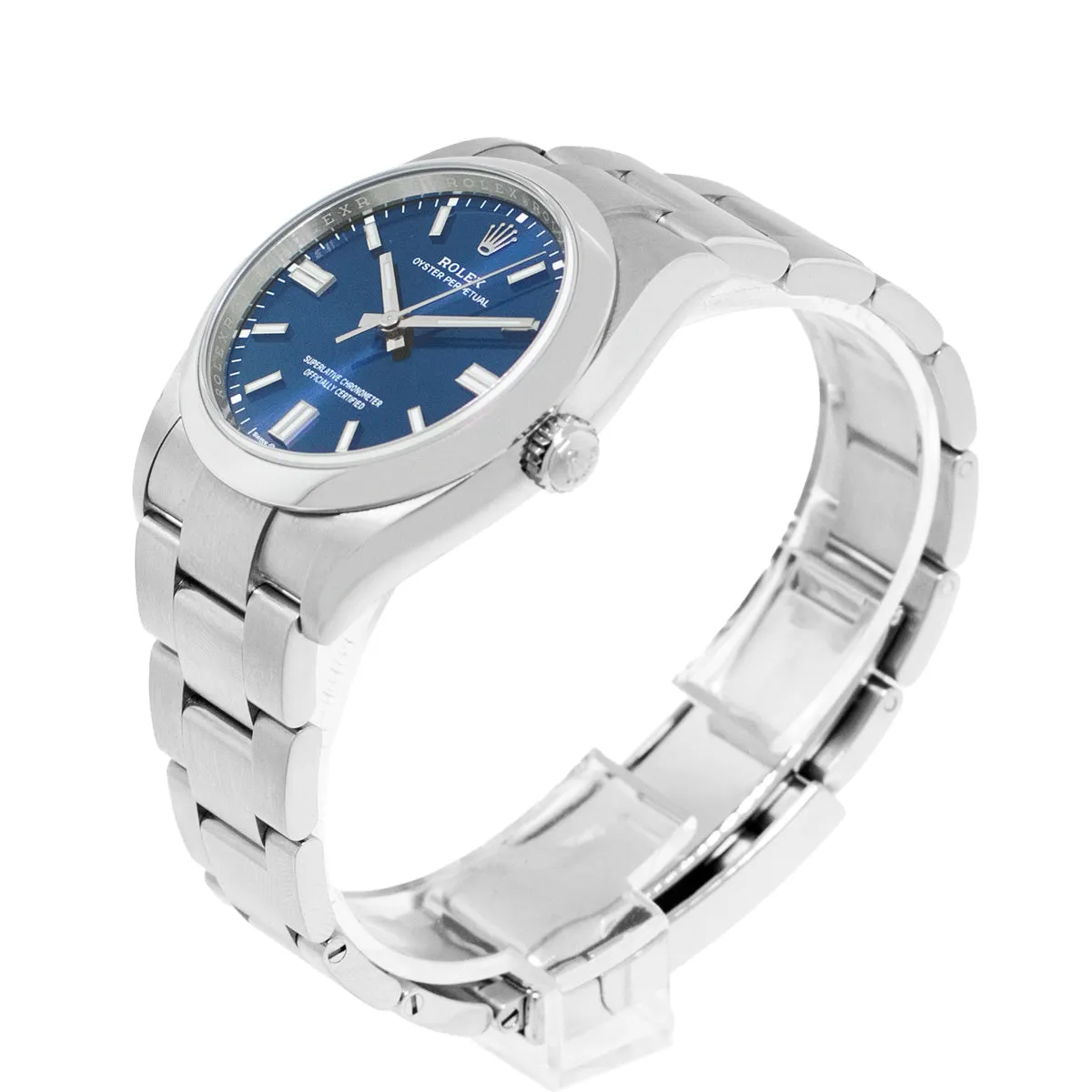 Rolex Oyster Perpetual 36mm Stainless Steel Blue Index Dial & Smooth Bezel 126000