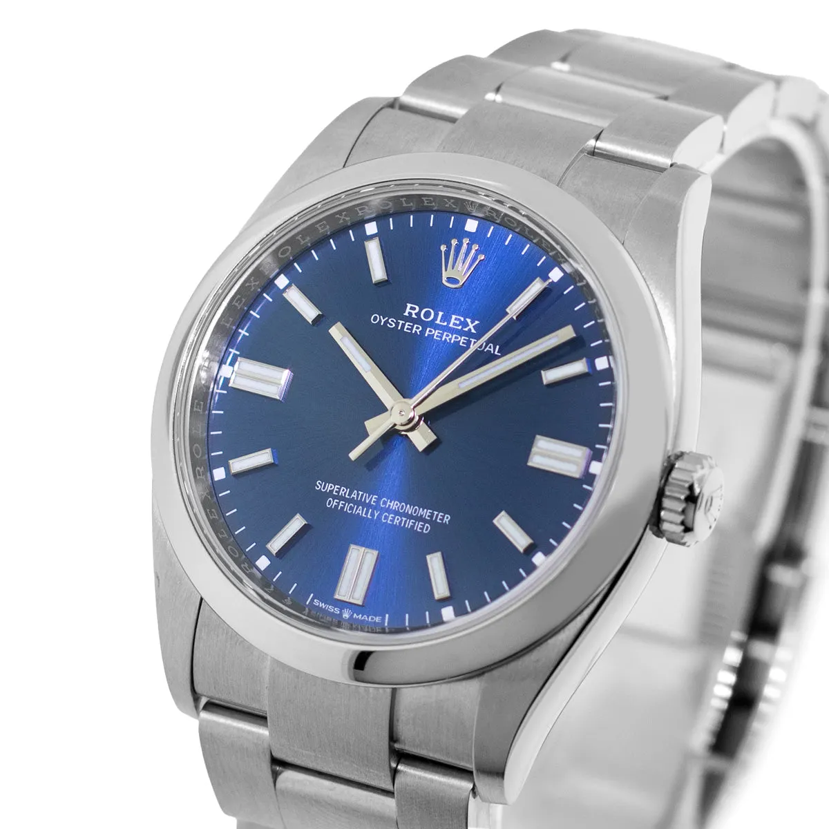 Rolex Oyster Perpetual 36mm Stainless Steel Blue Index Dial & Smooth Bezel 126000