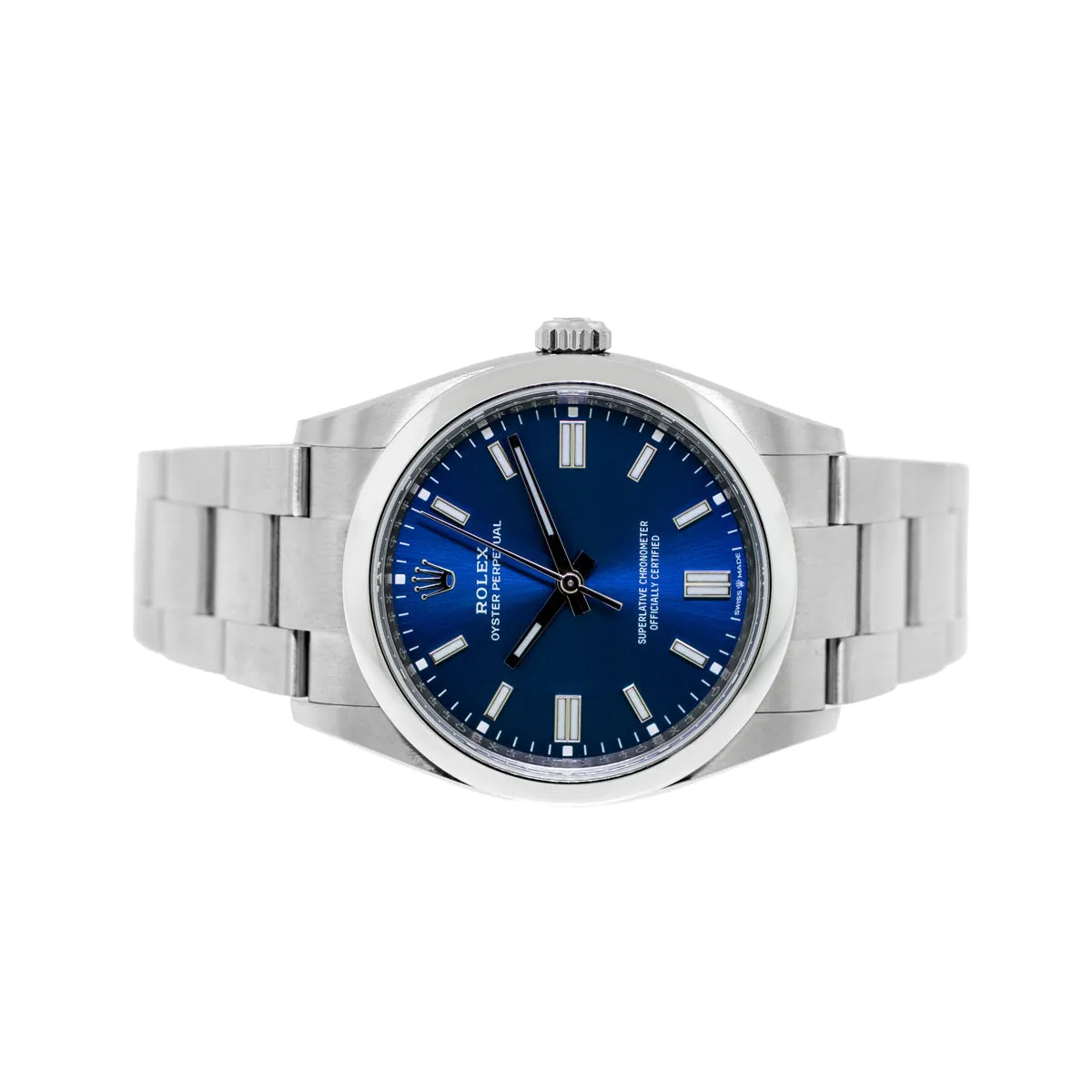 Rolex Oyster Perpetual 36mm Stainless Steel Blue Index Dial & Smooth Bezel 126000