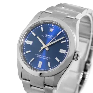 Rolex Oyster Perpetual 36mm Stainless Steel Blue Index Dial & Smooth Bezel 126000