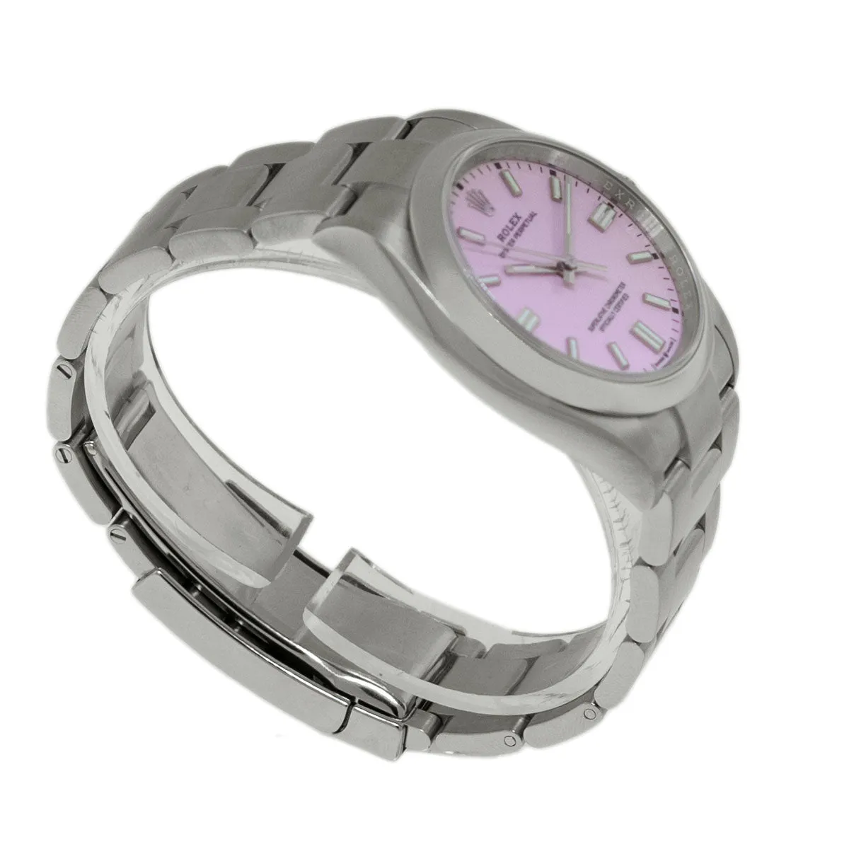 Rolex Oyster Perpetual 36mm Stainless Steel Candy Pink Index Dial & Smooth Bezel 126000